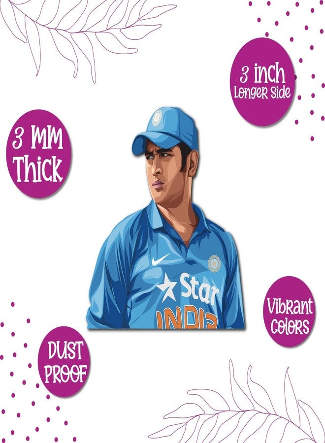 Bhai Please M S Dhoni Thala Wooden Fridge Magnet (Pack of 1) Gift for Cricket Fan, Husband, Boyfriend, Brother, Father, Uncle| Cricket World Cup - Image 3